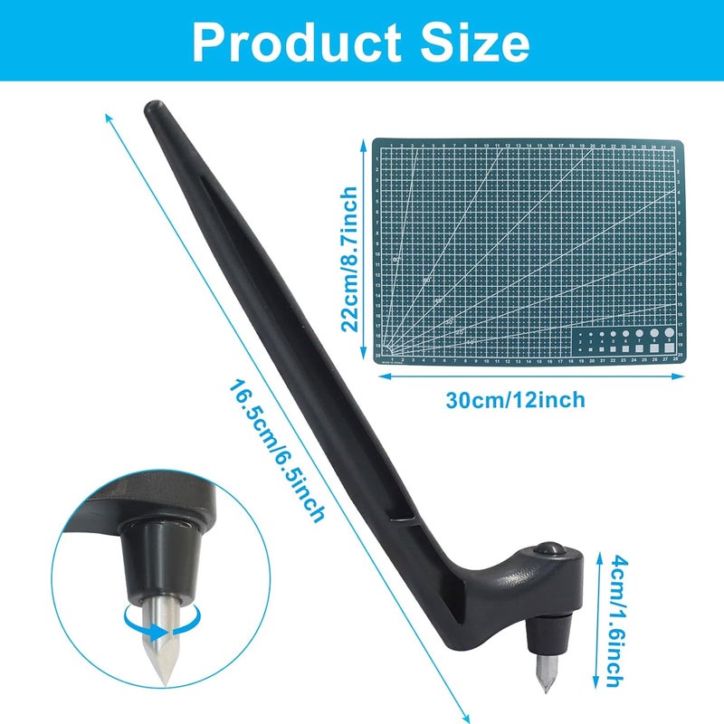 Moicstiy Craft Cutting Tools, Craft Cutting Knives with 3 different 360 Degree Rotating Blades and Cutting Mat, Stainless Steel Cutter Pen for Stencils Scrapbooks DIY Crafts (Black) - Image 3
